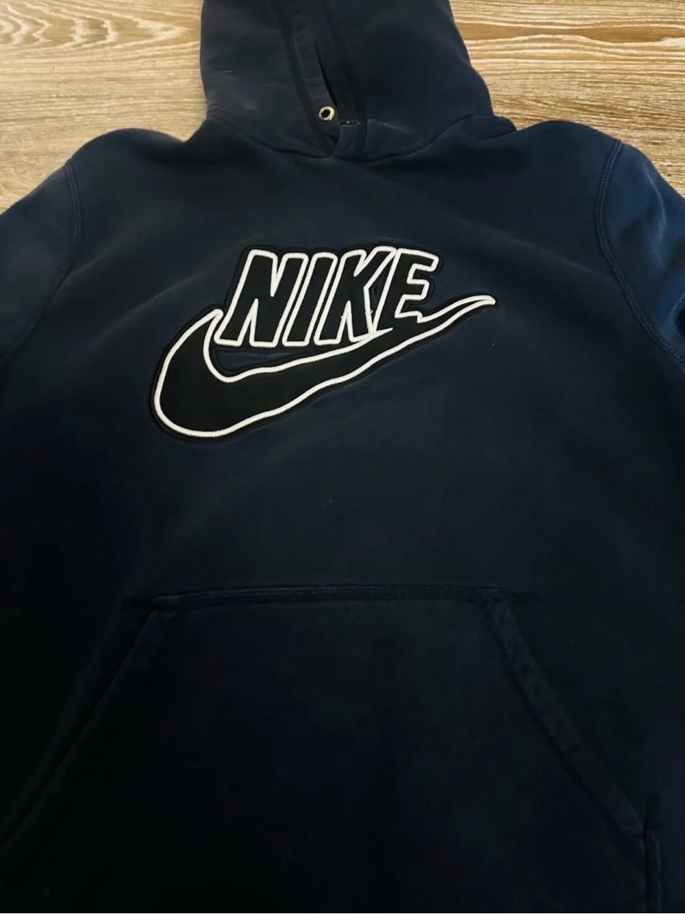 Nike Black Crewneck Hoodie with White Logo